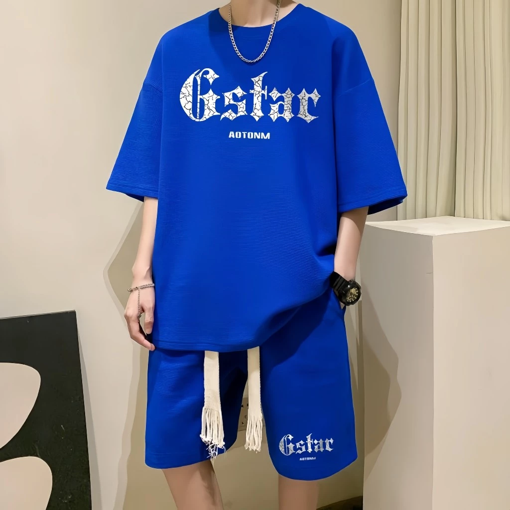 Đồ bộ nam mùa hè - set bộ nam chất tổ ong in chữ GsTar siêu đẹp Pahito BH6