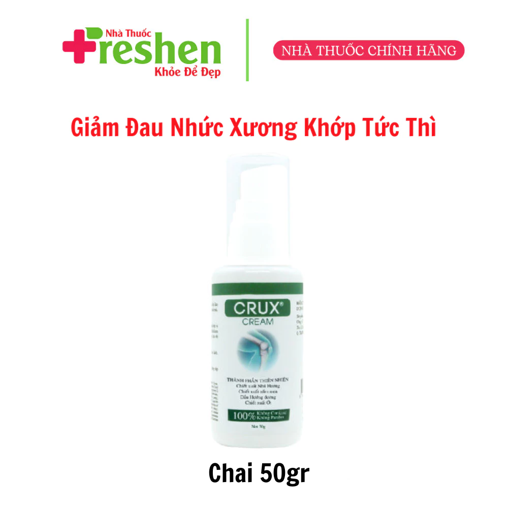 Kem thoa Giảm Sưng Đau Khớp Tức Thì Crux (chai 50g)