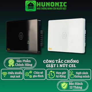 [Chống Giật] Công Tắc Cảm Ứng Hunonic Datic 1 Nút Công Suất Lớn Kết Nối Wifi Điều Khiển Bình Nóng Lạnh, Điều Hoà