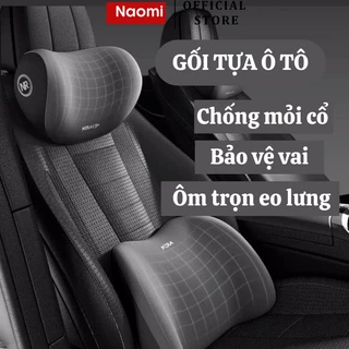 Gối Tựa Ô Tô Naomi Chất Liệu Cao Su Non Mềm Mại Hỗ Trợ Tựa Đầu Và Lưng Giảm Đau Mỏi