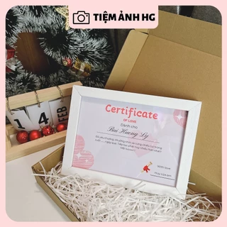 (TẶNG HỘP) Chứng Chỉ Tình Yêu  In Theo Yêu Cầu Cho Các Cặp Đôi - Love Certificate Quà Kỉ Niệm Tặng Bạn Gái, Bạn Trai