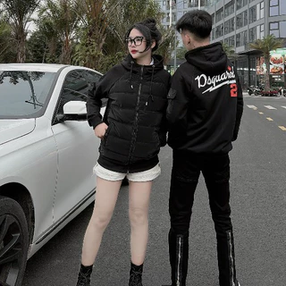 Áo Hoodie Nam DSQ  Màu Đen Thời Trang Nam Chất Liệu Phao Nỉ Da Cá Dày Dặn Nặng 900g