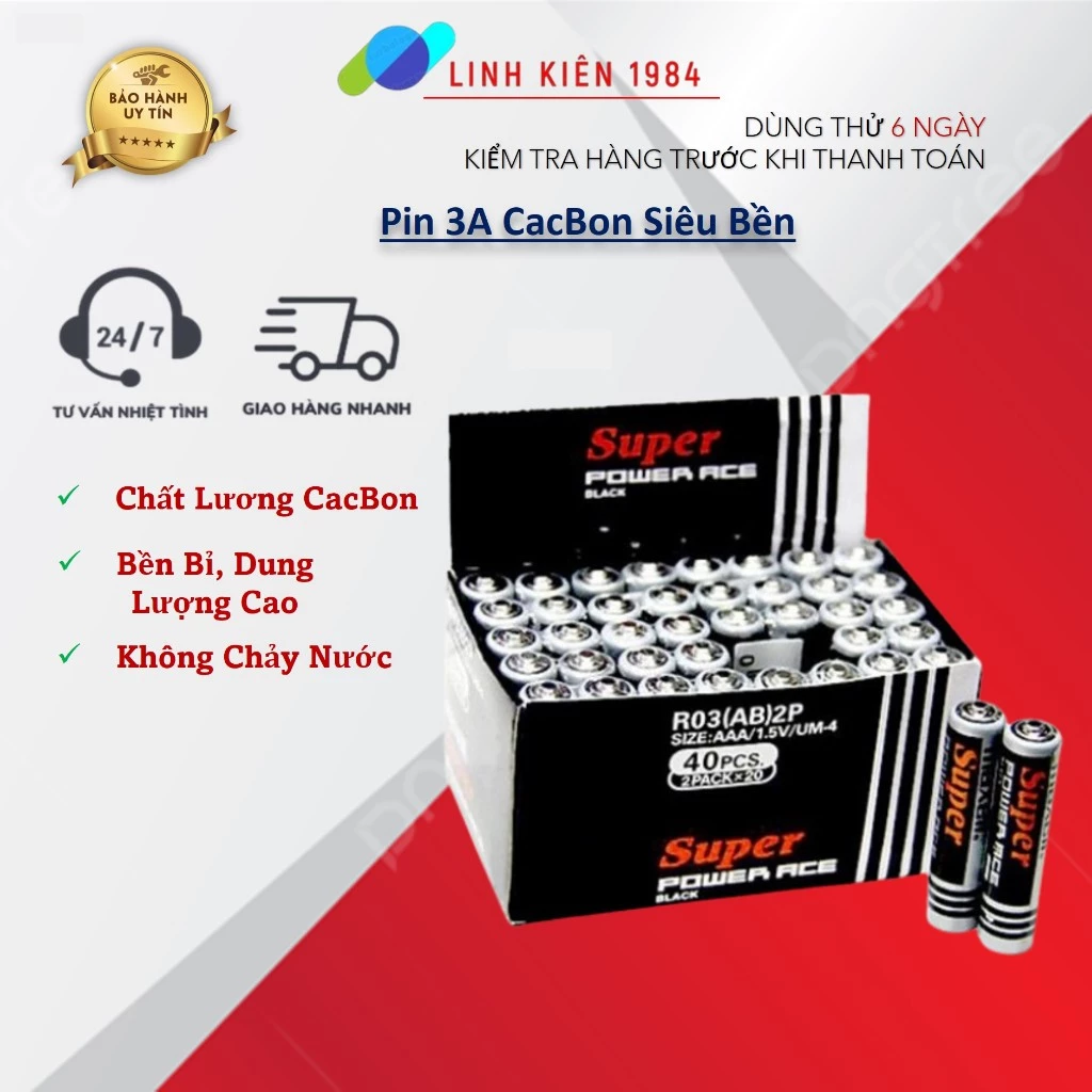 Hộp 40 viên pin tiểu nhỏ  AAA (3A)