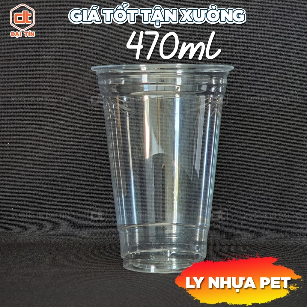 SET 50 Ly/Cốc Nhựa PET Φ93 470ml, Ly cà phê trà sữa.