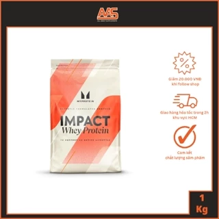 Sữa bột tăng cơ IMPACT WHEY PROTEIN 1KG (2.2Lbs) - 40 lần dùng từ Myprotein