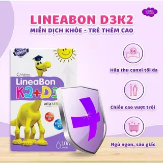 Vitamin lineabon k2 d3 bổ sung k2 d3 mk7 giúp tăng khả năng hấp thu canxi cho trẻ