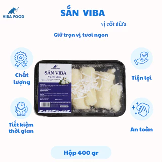 Sắn VIBA _Sắn hấp vị cốt dừa VIBA FOOD (400 gr/ hộp)- kèm nước cốt dừa chấm siêu thơm ngon- Giữ trọn vị tươi ngon