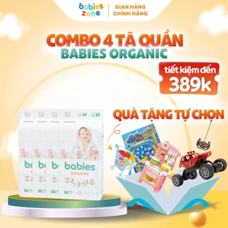 [4 BỊCH + QUÀ] Tã/Bỉm quần BABIES ORGANIC chất lượng cao, thấm hút chống tràn cho bé đủ size