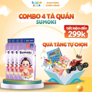 [Combo 4 Bịch + Quà] Tã Bỉm Quần SUMOKI có đủ size thương hiệu Nhật Bản thấm hút tốt, chống tràn, siêu mềm mịn cho bé