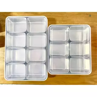 Set Khay Inox 4 Ngăn, 6 Ngăn, 8 Ngăn Đựng Topping