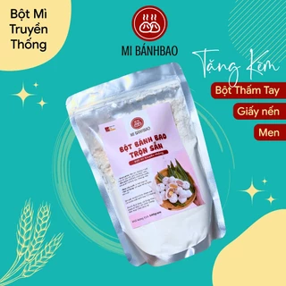 Bột bánh bao pha sẵn Mi BánhBao BỘT TRUYỀN THỐNG 620g (Tặng Men nở, bột thấm tay & giấy lót bánh)