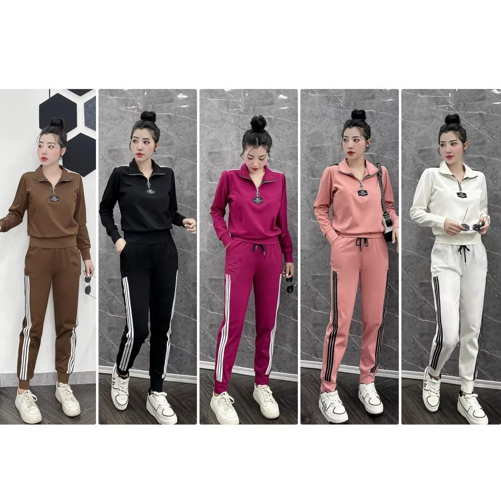 [hàng loại 1 đẹp] Set Bộ Thể Thao Umi nữ, Cổ Bẻ Bo Gấu có 5 màu , Thời Trang Thu Đông_Quần áo Huyền Anh [M01]