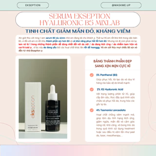 Serum Ekseption Hyaluronic B5 Mixlab dưỡng ẩm phục hồi da 75ml HA + B5