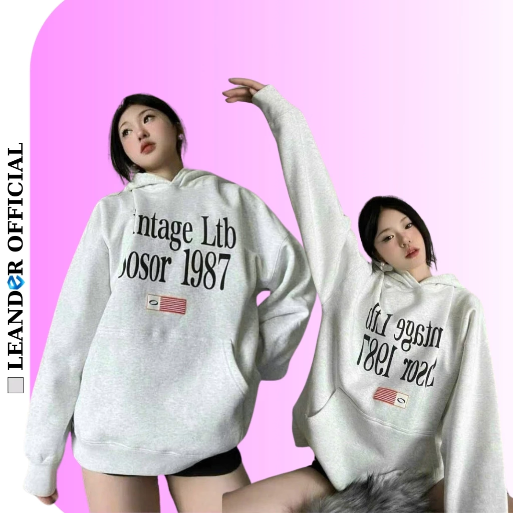 Áo khoác hoodie nam nữ in SOSOR 1987 [100% SẢN PHẨM GIỐNG VIDEO] form rộng dày dặn thời trang unisex LEANDER OFFICIAL