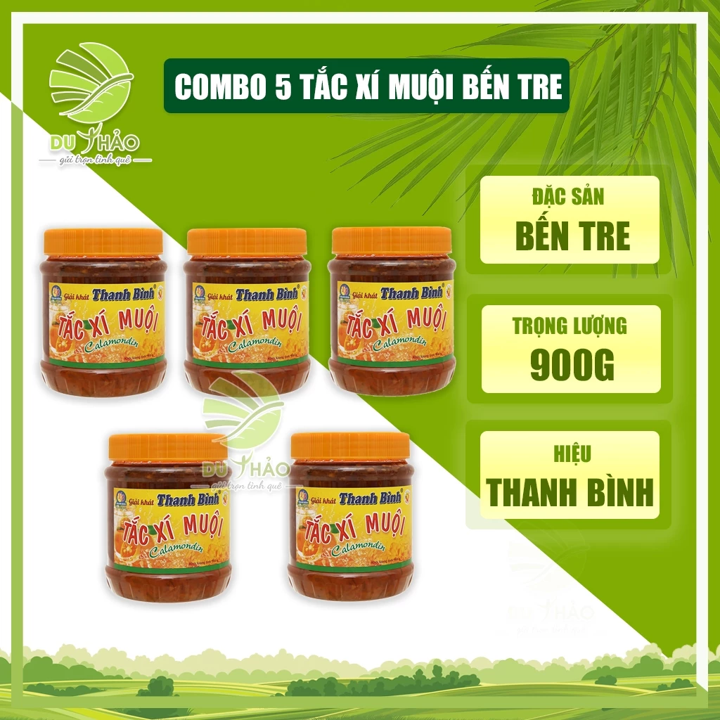 COMBO 5 TẮC XÍ MUỘI Thanh Bình, Tắc xí muội chua chua, ngọt ngọt giải khát mùa hè hũ 900g, nước giải khát mùa hè