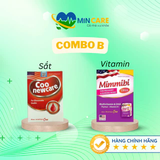 COMBO Coo Newcare + Mimmibi | Bổ sung SẮT, VITAMIN & KHOÁNG CHẤT cho mẹ bầu | Không gây táo bón | Hàng chính hãng Mỹ