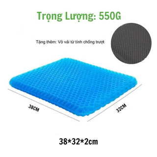 Sỉ lẻ đệm ngồi gel silicon tổ ong cao cấp size vừa 32*38*2.4cm, nệm lót ghế 3D thoáng khí mềm mại