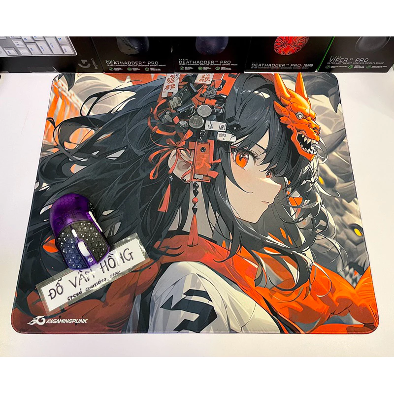 (CHÍNH HÃNG) Bàn di chuột/ pad chuột Axgaming punk Drizzle Series Mousepad hình anime chất đẹp đế poron siêu bám bàn
