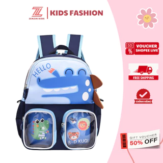 Balo cho bé từ 1-5 tuổi ZENZIN KIDS đi học mẫu giáo hộp bóng kính khủng long, cặp mầm non cho bé trai và bé gái đáng yêu