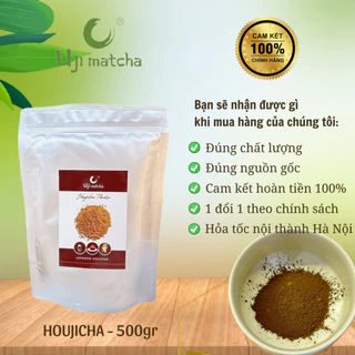 Bột trà rang Uji HOUJICHA nguyên chất / Túi Zip 500G - Gói tiết kiệm