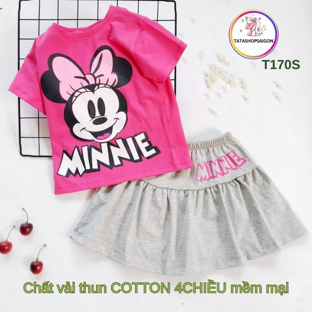 [12-38kg] Bộ váy bé gái - set váy bé gái size đại thun cotton có quần chip liền T170