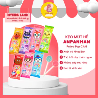 [DATE T12.2024] [Tách Lẻ] 1 Cây Kẹo Mút Chú Hề Anpanman Fujiya Pop CAN Vị Trái Cây Nhật Bản Không Sâu Răng Cho Bé