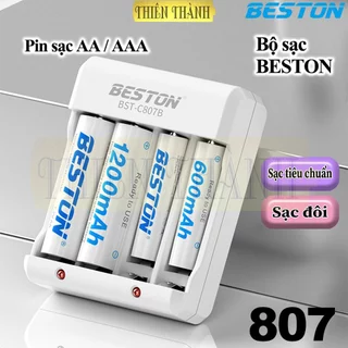 pin sạc BESTON,bộ sạc BESTON BST-C807B,pin sạc AA3300mAh,AAA1300mAh,pin sạc 1.2V,C807B(807,3300,1300),pin sạc chính hãng