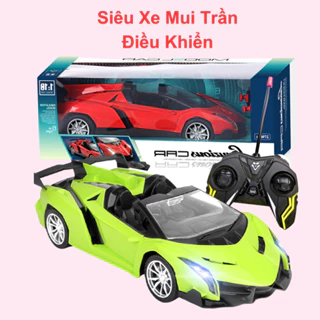 Siêu Xe mui trần điều khiển từ xa ô tô mui trần điều khiển từ xa 2 màu xịn có đèn pha sáng di chuyển siêu nhanh