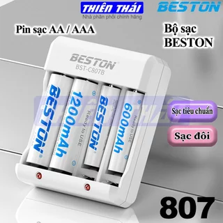 pin sạc BESTON,bộ sạc BESTON BST-C807B,pin sạc AA3300mAh,AAA1300mAh,pin sạc 1.2V,C807B(807,3300,1300),pin sạc chính hãng