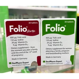 FOLIO -  Viên uống bổ sung Folic acid cho mẹ bầu và dự đính mang thai -  Hộp 30 viên