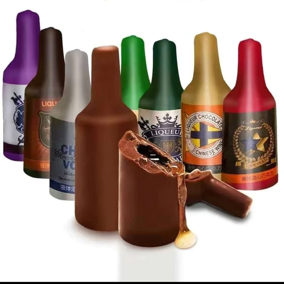 Socola Đen Nhân Rượu Yanxi Hộp 60G 6 Chai Hương Vị Thơm Ngon Chai Rượu Nhỏ Sô Cô La Hộp Quà Ăn Vặt Hoài Cổ