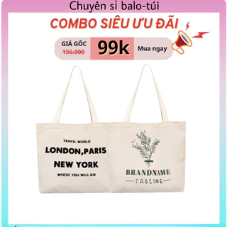 [Combo]Túi tote bag đẹp vải canvas mềm họa tiết độc đáo đẹp giá rẻ