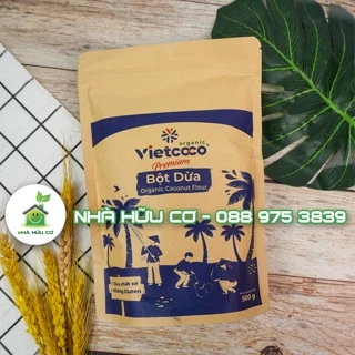 Bột dừa hữu cơ Vietcoco - Làm bánh siêu ngon - Giàu chất xơ – Không Gluten 500g/100g - Date: 24/1/2025 - Nhà hữu cơ