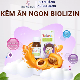 [Tích điểm] Kẽm hữu cơ Biolizin 50ml Kẽm cho bé ăn ngon vị đào từ 3 tháng tuổi