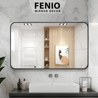 Gương nhà tắm hình chữ nhật treo tường FENIO gương trang trí decor phòng ngủ khung viền hợp kim nhôm chống rỉ