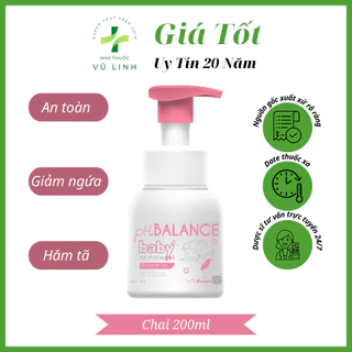 Dung Dịch Vệ Sinh Cho Bé Dạng Bọt PH.BALANCE Baby Intimate Gel Khử Mùi Giảm Ngứa Ngừa Hăm Tã (Chai 200 ml)