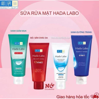 Sữa Rửa Mặt Hada Labo Advanced Nourish / Perfect White / Acne Care / Pro Anti Aging Cleanser 80g - Kem Rửa Mặt Dưỡng Ẩm