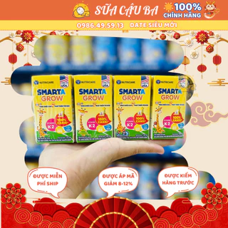 Thùng sữa pha sẵn Nutricare Smarta Grow (vị vani) dinh dưỡng cho trẻ thấp còi