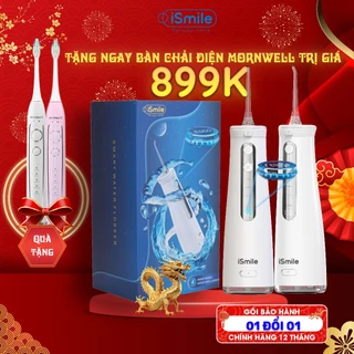 Combo Máy Tăm Nước iSmile ES50 + Bàn Chải Điện Mornwell - Bảo Hành 01 Đổi 01 - Công Nghệ Siêu Âm - Cảm Biến Áp Suất