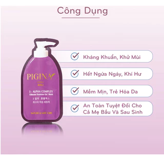 10 gói Dung dịch vệ sinh PIGINA dung dịch vệ sinh dạng gel không bọt, thành phần tự nhiên không hóa chất 5ml