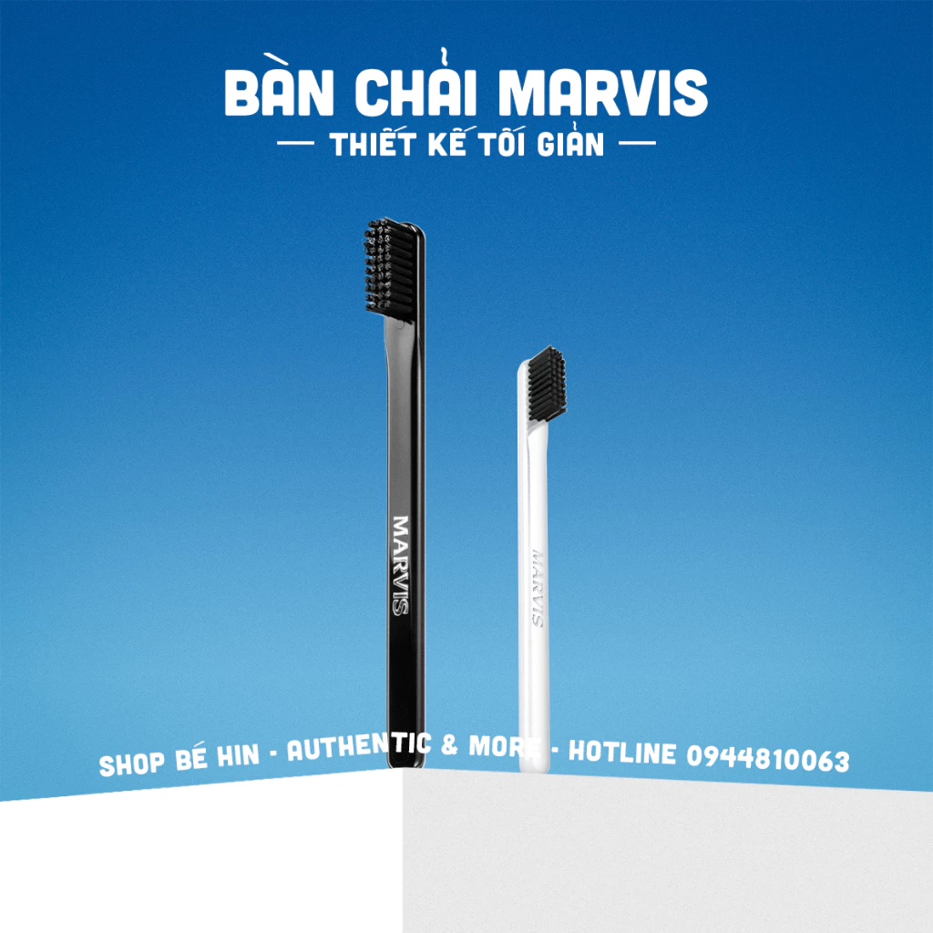 Bàn chải đánh răng Marvis cao cấp, thiết kế tối giản, Marvis White Soft, Marvis Medium Hard, Cam kết chính hãng