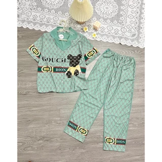 Đồ bộ nữ mặc nhà ANH MỸ pijama chất liệu lụa mango bigsize 60-75kg thiết kế 5D tay ngắn quần dài official.anhmy