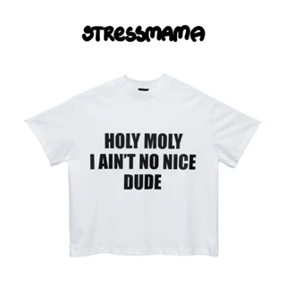 Stressmama Baddie Boxy T-Shirt - White màu trắng chất liệu Cotton vải dày 230 GSM thoáng mát in lụa thủ công Local Brand