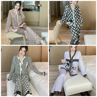 Pijama Cổ Y Lụa Xước Mềm Mượt Fom 40-62kg