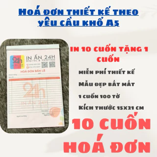 Hoá Đơn Thiết Kế Theo Yêu cầu A5  1,2,3 Liên combo 10 cuốn