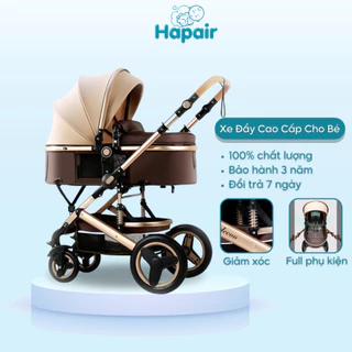 Xe đẩy gấp gọn cho bé sơ sinh HAPAIR cao cấp hai chiều đa tính năng cho em bé - Bảo hành 3 năm