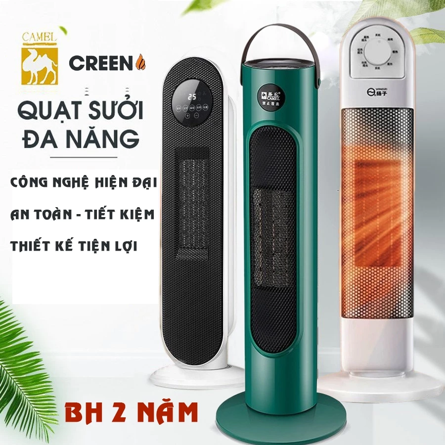 Quạt Sưởi Ấm Chính hãng _Máy Sưởi  Núm vặn cơ - Điện tử _ Cao Cấp ,Ấm Áp, An toàn - Đầu Xoay Góc Rộng Đa Năng
