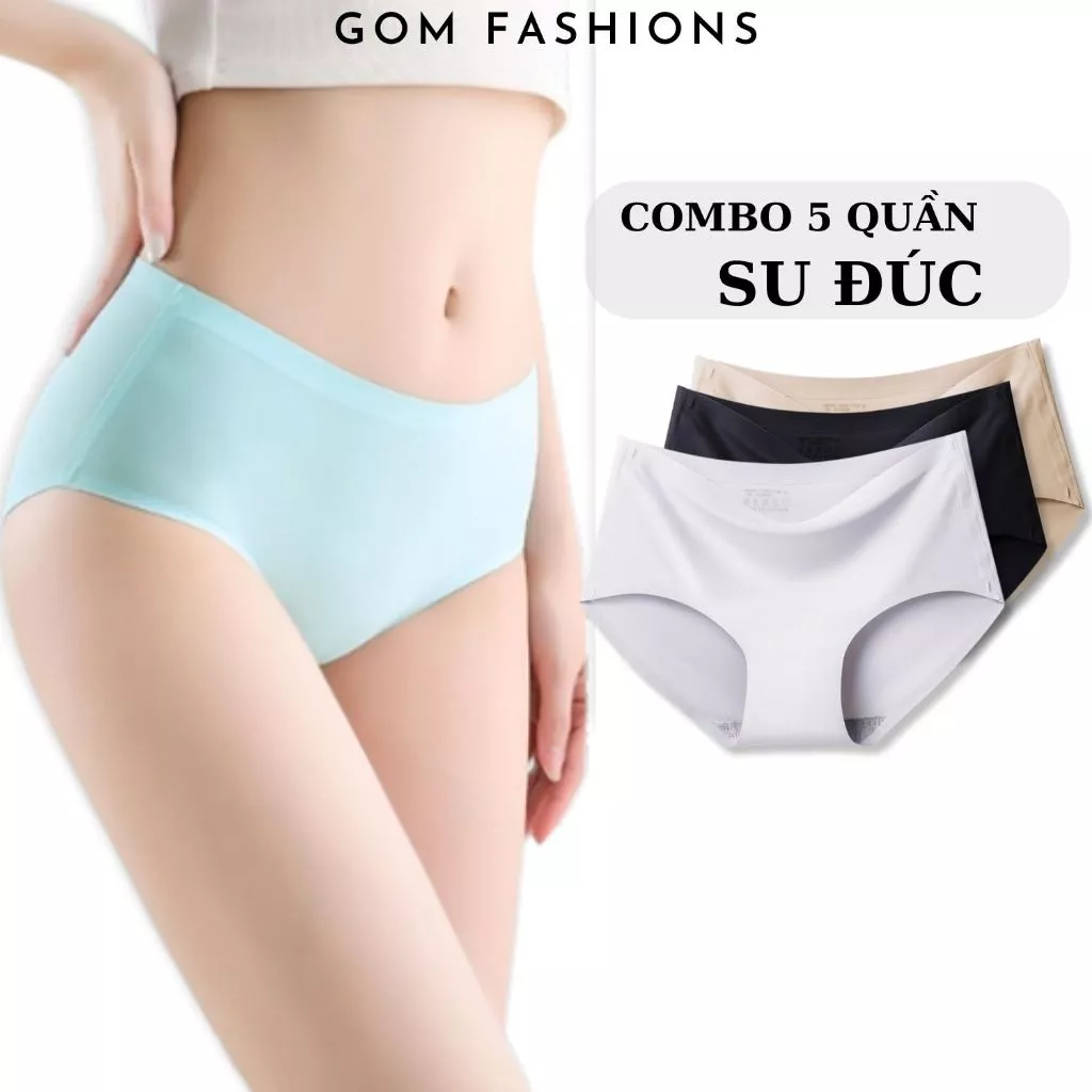 Combo 5 quần lót bigsize nữ cao cấp GOMTAT, quần chip nữ big size không lộ viền, vải mềm mịn thoáng mát - USU509