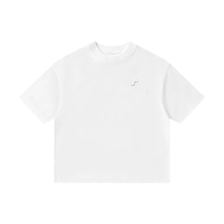 Áo Thun Trắng Basic Ross Studio 100% Cotton Logo Kim Loại - R IC BASIC WHITE T-SHIRT - ROSS STUDIO