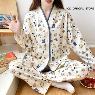 [ORDER] Đồ Ngủ Pyjama Kẻ Caro Dài Tay Hàn Quốc Ullzang DN017